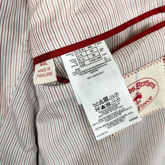 Brooks Brothers Red Fleece Gray Blazer Sport Coat Tollegno 1900 - Size 44L - Picture 5 of 10